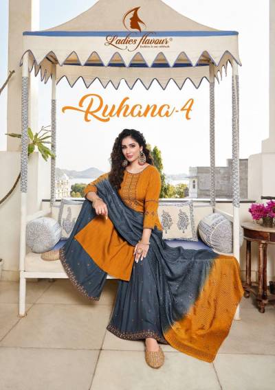 Ruhana Vol 4 By Ladies Flavour Embroidered Festive Wear Readymade Suits